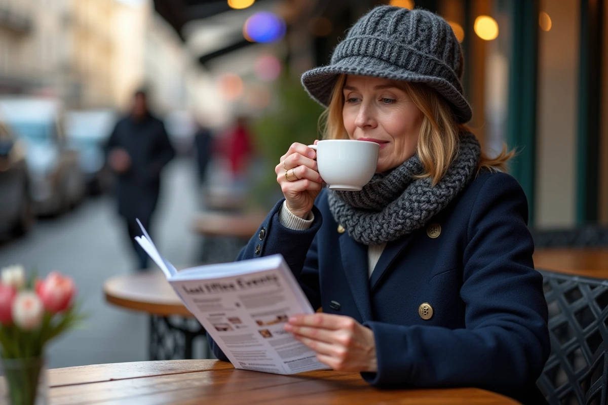 Femme lisant un guide d